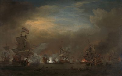 Incontro durante la Battaglia di Kijkduin da Willem van de Velde (II)