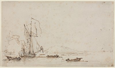 Yacht che riceve il saluto da Willem van de Velde