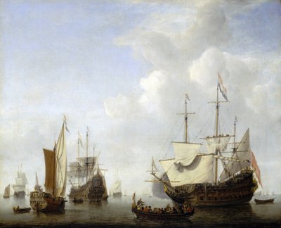 Una nave olandese che si ancora, probabilmente quella del principe Frederik Hendrik d