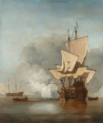 Il colpo di cannone. Circa 1680 da Willem van de Velde the Younger