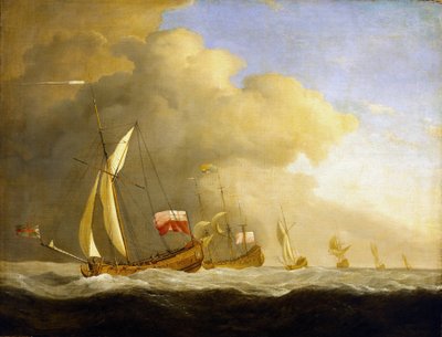 Gruppo di yacht reali britannici sul mare da Willem van de Velde the Younger