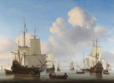 Navi olandesi in mare calmo da Willem van de Velde the Younger