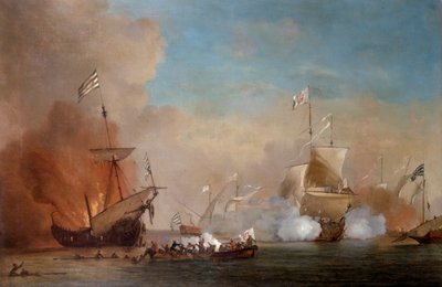 Pirati che attaccano una nave della marina britannica, XVII secolo da Willem van de Velde the Younger
