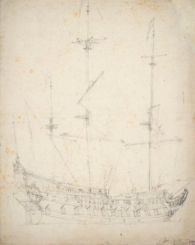 Ritratto di un due ponti olandese, c.1655 da Willem van de Velde the Younger