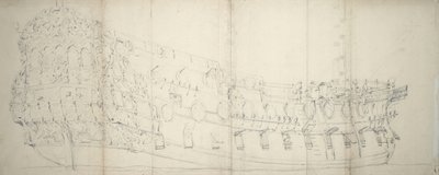 Ritratto di una nave inglese di terza classe, c.1680 da Willem van de Velde the Younger