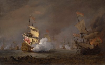Battaglia navale delle guerre anglo-olandesi da Willem van de Velde the Younger