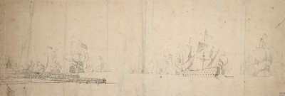 Una flotta olandese in partenza da un molo da Willem van de the Elder Velde