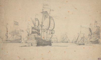 Uno squadrone olandese che forma la linea di battaglia, maggio 1672?, c.1672 da Willem van de the Elder Velde