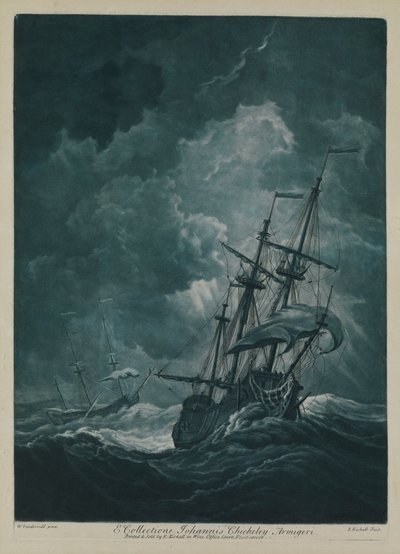 Una nave in tempesta da Willem van de the Elder Velde
