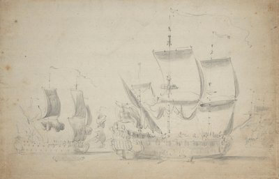 Un due ponti inglese a vela facile, c.1675 da Willem van de the Elder Velde
