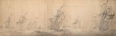 La flotta olandese lungo la costa delle Isole Frisone Settentrionali, 19 ottobre 1658 da Willem van de the Elder Velde