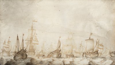 Pescherecci olandesi di aringhe nel Mare del Nord da Willem van de the Elder Velde