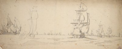 Navi olandesi che corrono verso la flotta principale, maggio? 1672, c.1672 da Willem van de the Elder Velde