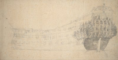 Ritratto di un due ponti francese. Costruito in Olanda 1666-67, c.1667 da Willem van de the Elder Velde