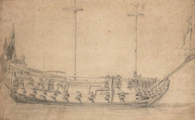 Ritratto di una nave inglese di quarta classe, circa 42 cannoni, c.1675 da Willem van de the Elder Velde