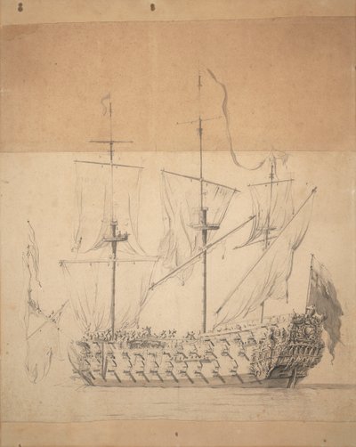 Ritratto di un terzo grado inglese, c.1673 da Willem van de the Elder Velde