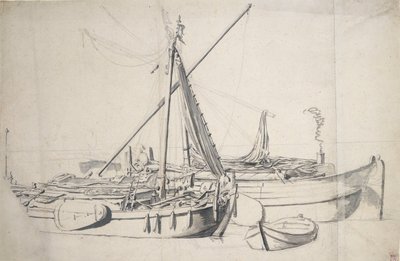 Studio di un damlooper e di uno smalschip affiancati, c.1665 da Willem van de the Elder Velde