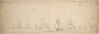 La flotta olandese prima della battaglia di Lowestoft, maggio-giugno 1665 da Willem van de the Elder Velde