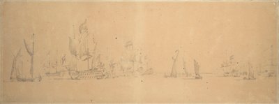 La flotta olandese in venti leggeri, c.1666 da Willem van de the Elder Velde