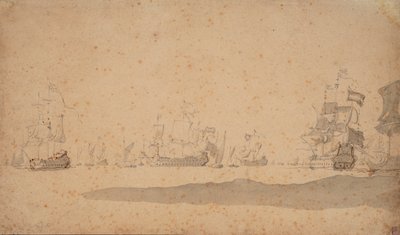 La flotta olandese in sosta, probabilmente nel maggio 1672, c.1672 da Willem van de the Elder Velde