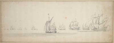La flotta olandese in viaggio verso la costa scozzese da Willem van de the Elder Velde
