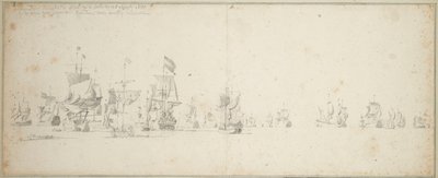 Lo squadrone della Frisia al largo della costa della Scozia da Willem van de the Elder Velde