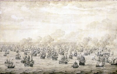 La prima battaglia di Schooneveld, 28 maggio 1673 da Willem van de the Elder Velde
