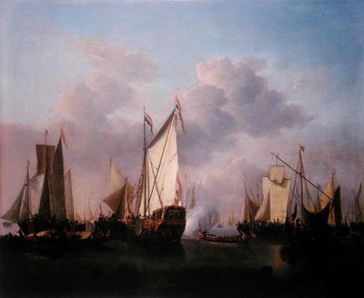 Uno yacht di stato e altre navi con vento molto leggero, c.1655 da Willem van de Velde the Younger