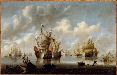 Combattimento nel Mare del Nord nel XVII secolo da Willem van de Velde the Younger