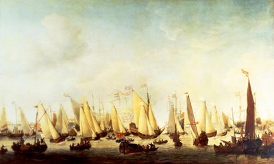 Imbarco di Carlo II Stuart a Scheveningen da Willem van de Velde the Younger