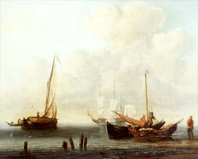 Due barche da pesca da Willem van de Velde the Younger