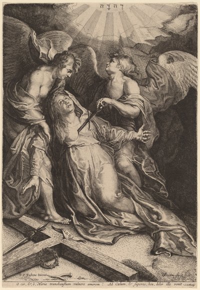 Mater Dolorosa in ginocchio, sostenuta da due angeli da Willem van der Leeuw after Sir Peter Paul Rubens