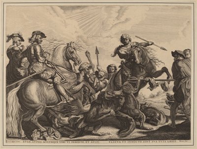 La Caccia al Lupo da Willem van der Leeuw after Sir Peter Paul Rubens