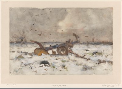 Aratro su campo innevato da Willem van der Nat