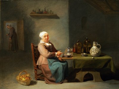 Una donna in cucina da Willem van the Elder Herp
