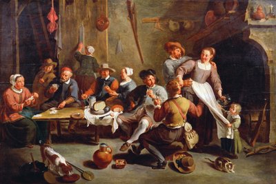 Interno di una locanda con giocatori di carte da Willem van the Elder Herp