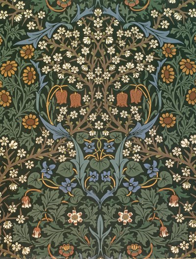 Acchiappasole In Vetro Colorato Dipinto A Mano – Ghirlanda Blu E Oro – Design William Morris – 15x15 Cm – Regalo Simbolico - 4