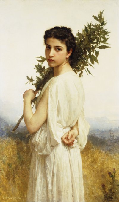 Una ninfa con un ramo di alloro, 1900 da William Adolphe Bouguereau