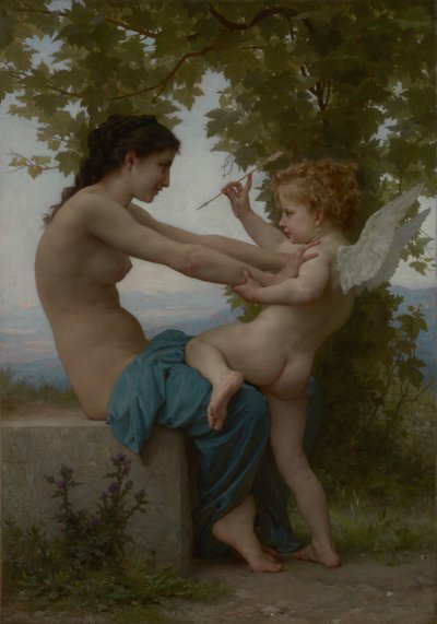 Una giovane ragazza che si difende da Eros da William Adolphe Bouguereau
