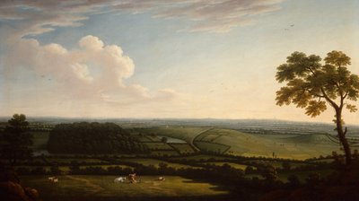 Ampio paesaggio boscoso con vista lontana di una città da Joseph Mallord William Turner