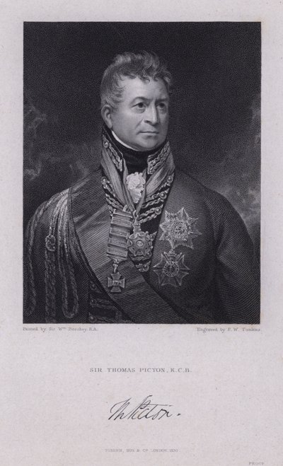 Sir Thomas Picton, generale gallese delle guerre napoleoniche ucciso nella battaglia di Waterloo da William (after) Beechey