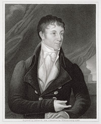 Ritratto di Charles Brockden Brown (1771-1810), inciso da John B. Forrest (1814-70) da William (after) Dunlap