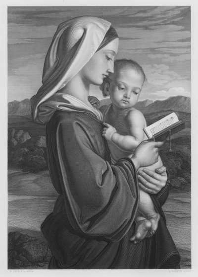 La Vergine Madre, dalla collezione reale (incisione) da William (after) Dyce