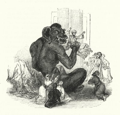 Il gigante e i suoi prigionieri (incisione) da William (after) Harvey