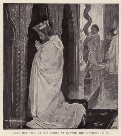 La veglia di Enrico III al santuario di Edoardo il Confessore da William (after) Hatherell