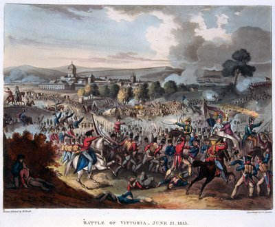 Arthur Wellesley (1769-1852) Lord Wellington entra a Salamanca, inciso da J.C. Stadler, pubblicato nel 1818 da William (after) Heath