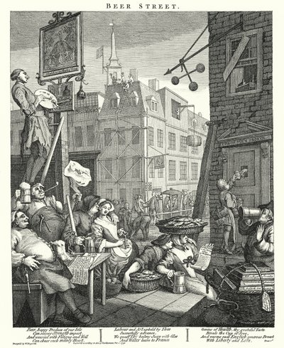 Strada della birra (incisione) da William (after) Hogarth