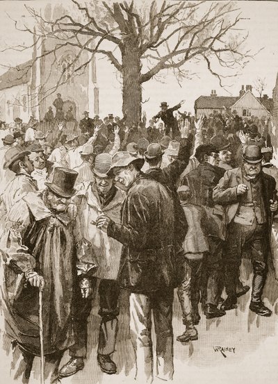 Sciopero dei lavoratori agricoli del Warwickshire: incontro a Whitnash da William (after) Rainey