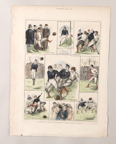 Schizzi alla partita internazionale di calcio, Glasgow da William (after) Ralston