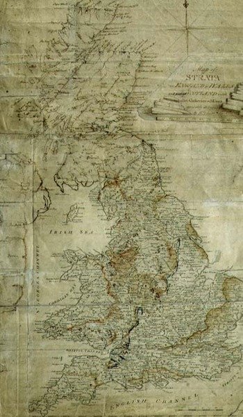 Mappa degli strati in Inghilterra, Galles e parte della Scozia, incisa da John Cary, c.1802-3 (incisione) da William (after) Smith